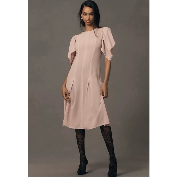 Anthropologie sheer dusty pink dress - Picture 6 of 9